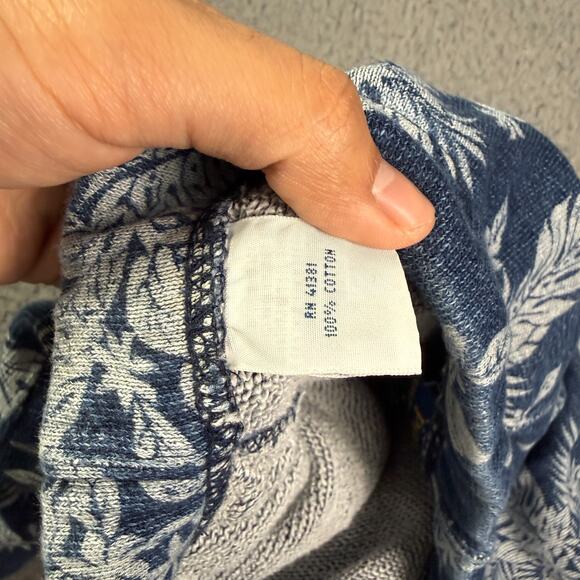 Polo Ralph Lauren French Terry Shorts Mens M Blue Floral Leaves Hawaiian Knit - Picture 3 of 7